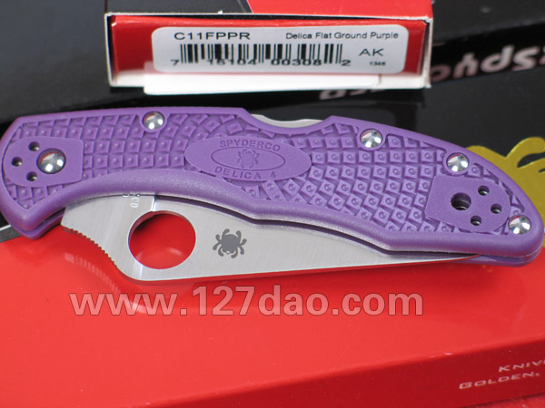 美国蜘蛛SPYDERCO  C11FPPR紫色折刀  127名刀网