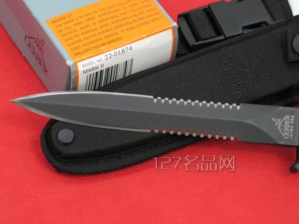 美国戈博 Gerber 1874 双刃半齿格斗刀