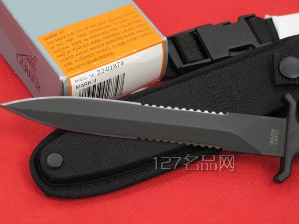 美国戈博 Gerber 1874 双刃半齿格斗刀