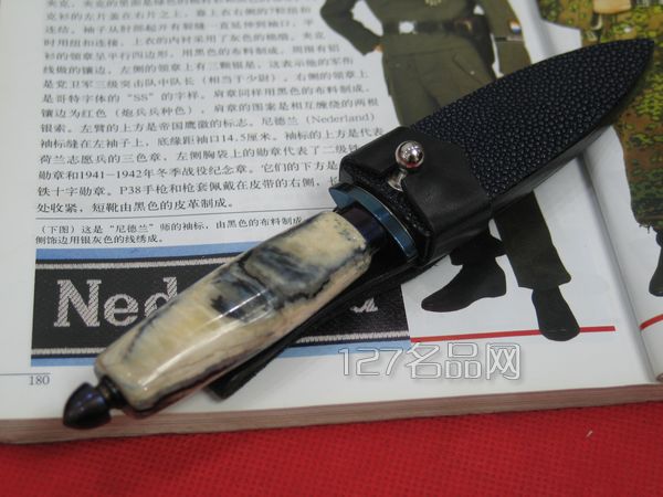 美国托德手工刀匠象牙柄匕首