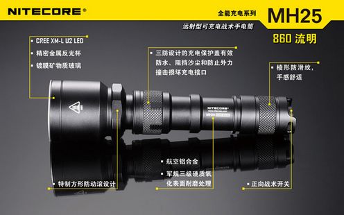 奈特科尔NITECOR MH25战术手电筒