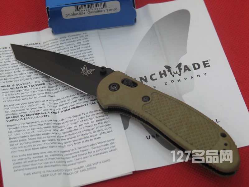 美国蝴蝶Benchmade 553BKSN 支配者系列T头战术折刀