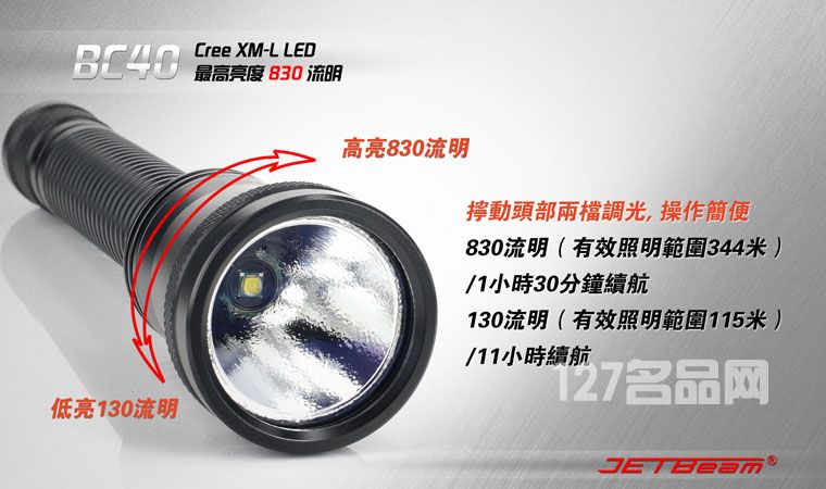 杰特明JETBeam BC40手电筒