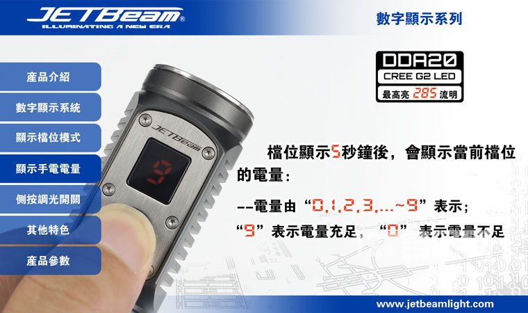 杰特明JETBeam DDA20手电筒