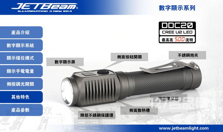 杰特明JETBeam DDC20手电筒