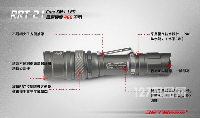 杰特明JETBeam RRT-21手电筒