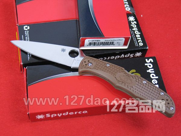 美国蜘蛛SPYDERCO  C10FPBN巅峰棕色  127名刀网