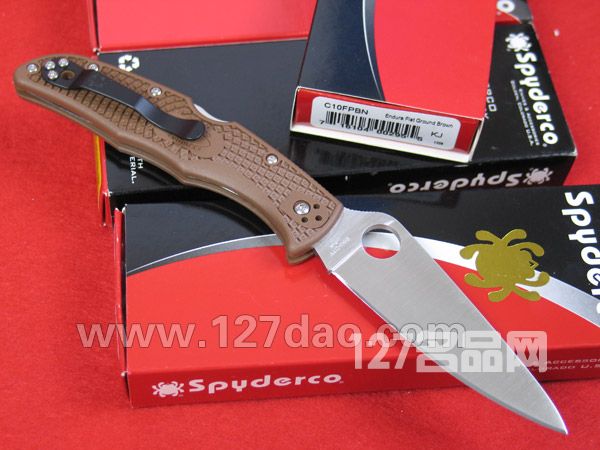 美国蜘蛛SPYDERCO  C10FPBN巅峰棕色  127名刀网