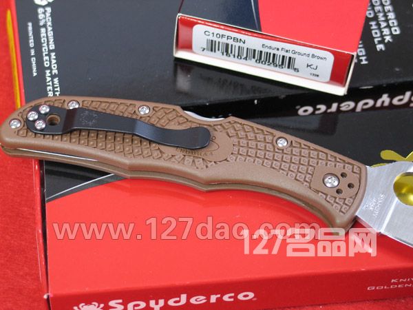 美国蜘蛛SPYDERCO  C10FPBN巅峰棕色  127名刀网