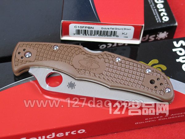 美国蜘蛛SPYDERCO  C10FPBN巅峰棕色  127名刀网