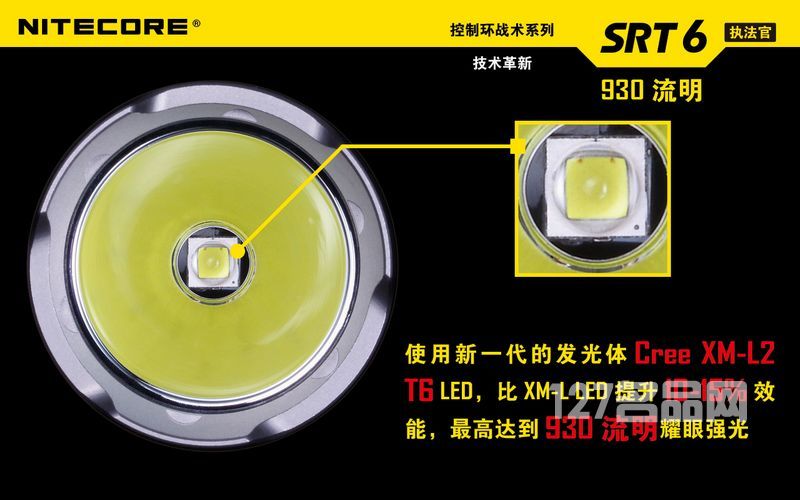 奈特科尔NITECOR SRT6执法者930流明强光电筒