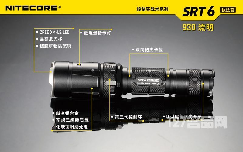 奈特科尔NITECOR SRT6执法者930流明强光电筒