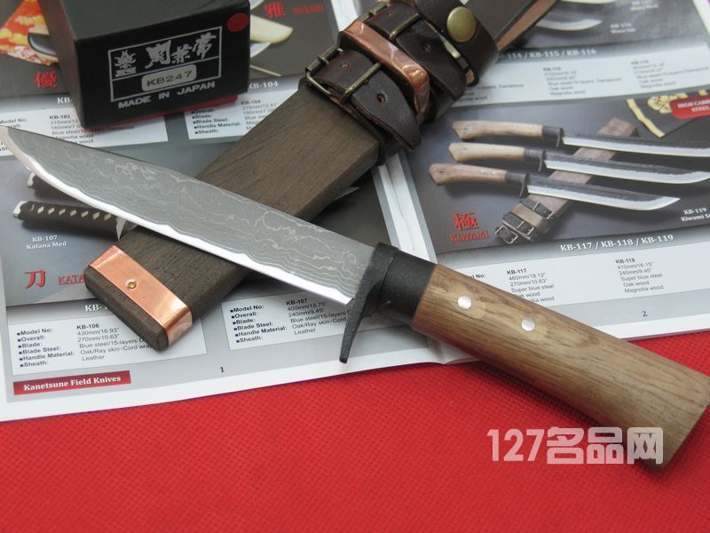 关兼常Kanetsune KB-247橡木柄猎刀  