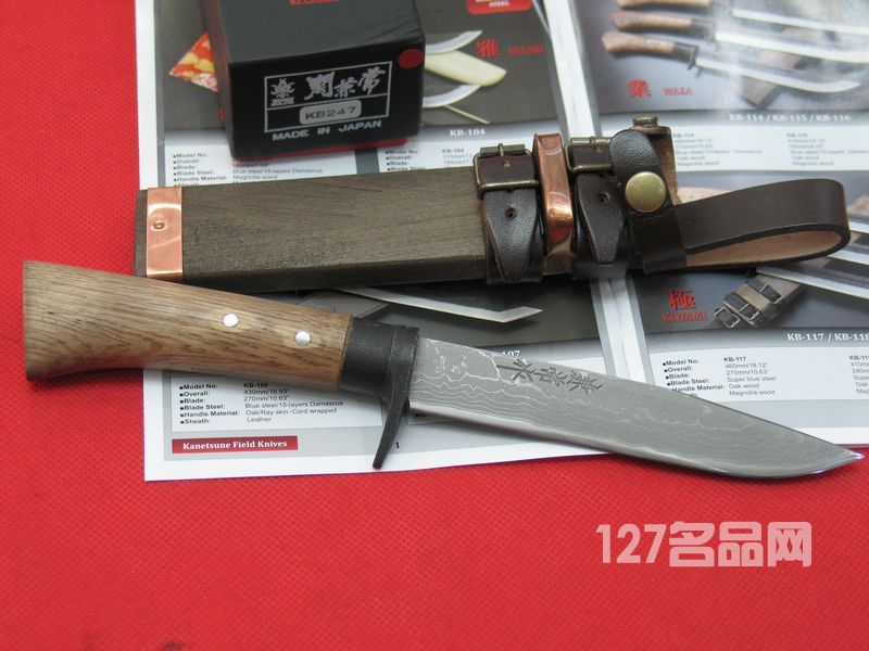 关兼常Kanetsune KB-247橡木柄猎刀  