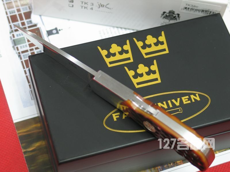 瑞典FK Fallkniven TK3JB 皇家手工野生黄牛骨柄礼盒折刀