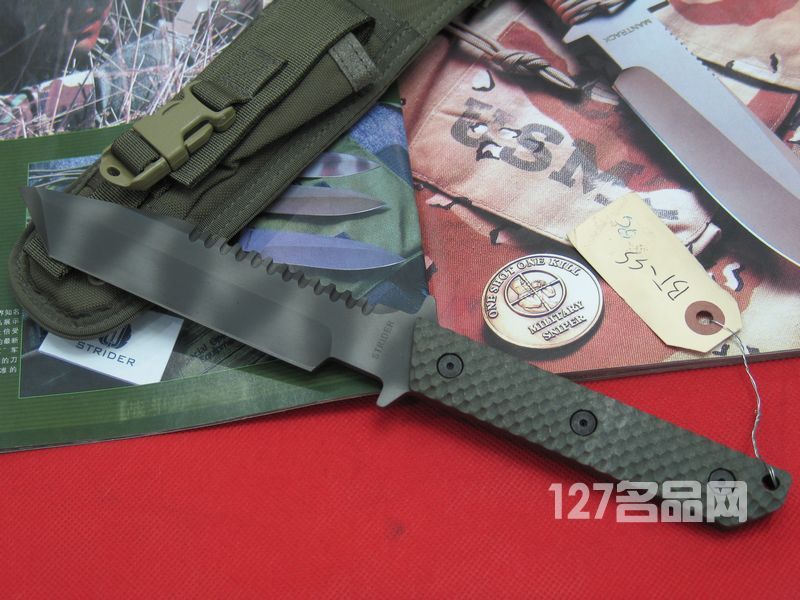 美国挺进者Strider BTSS G10柄背齿战术直刀 