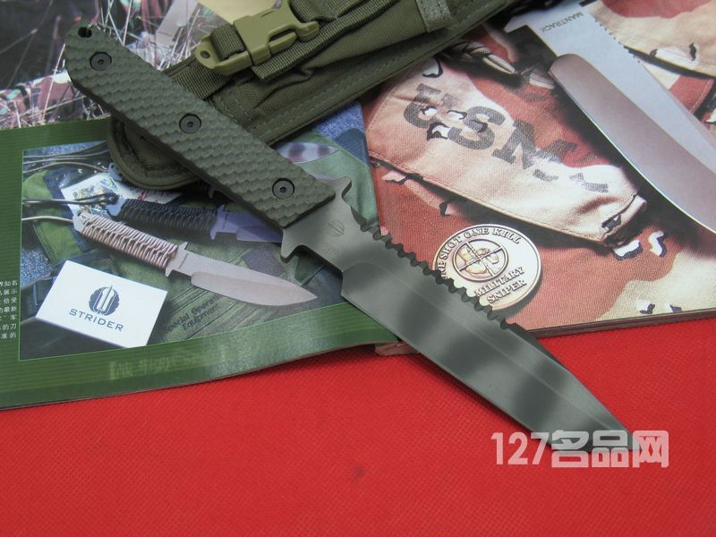 美国挺进者Strider BTSS G10柄背齿战术直刀 