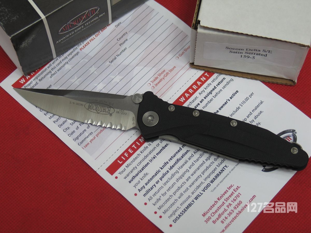 美国微技术MICROTECH 159-5半齿战术折刀