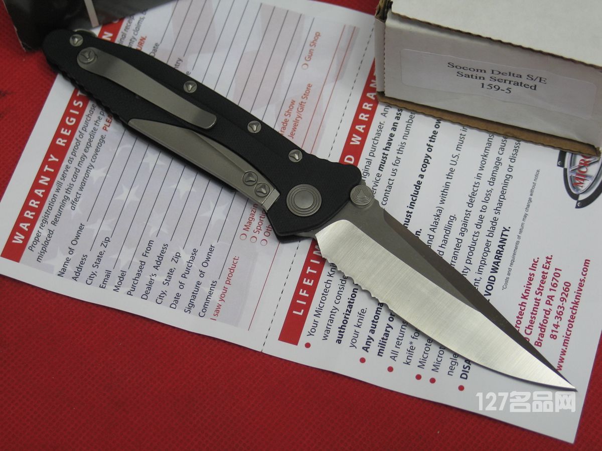 美国微技术MICROTECH 159-5半齿战术折刀