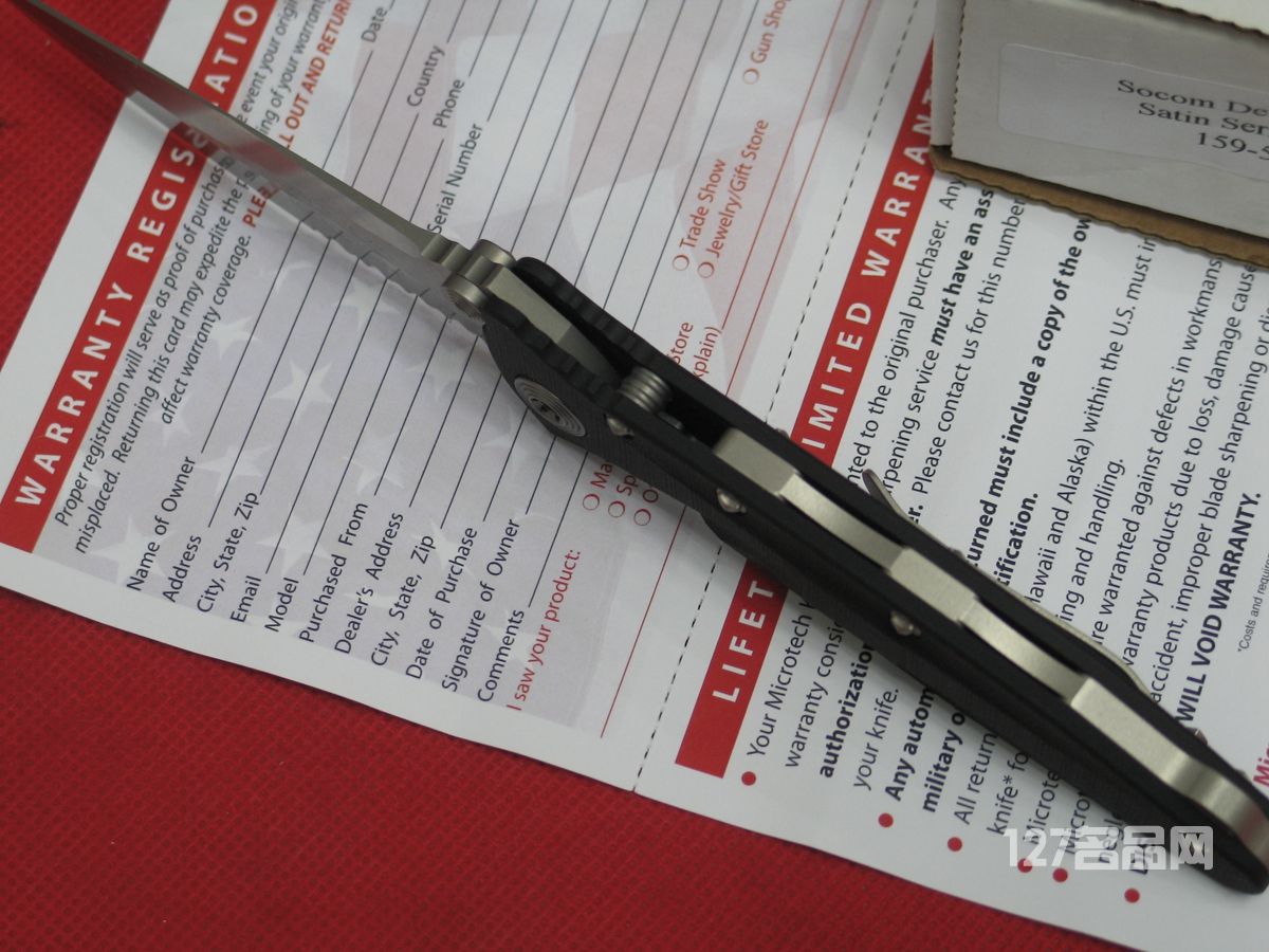 美国微技术MICROTECH 159-5半齿战术折刀
