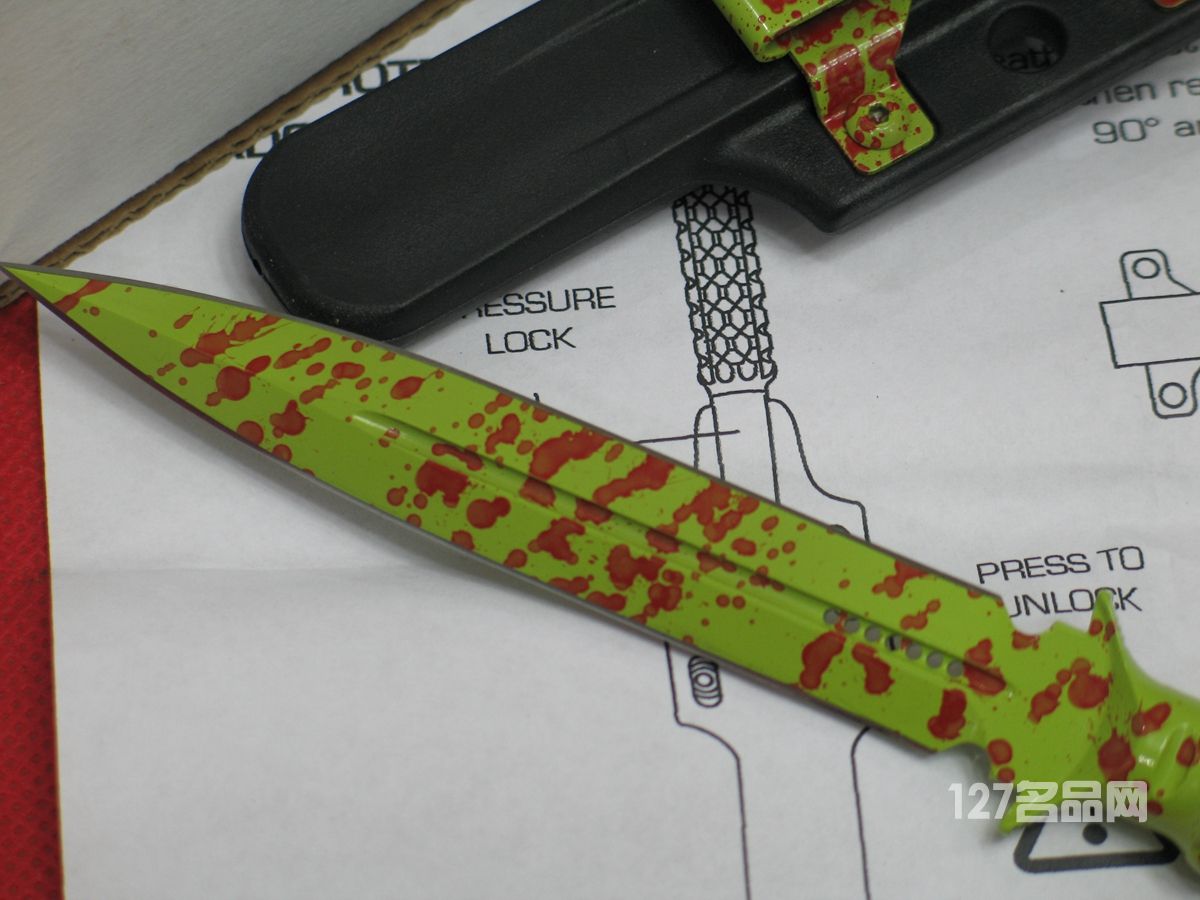 美国微技术MICROTECH 115-1Z僵尸款一体钢双刃战术刀