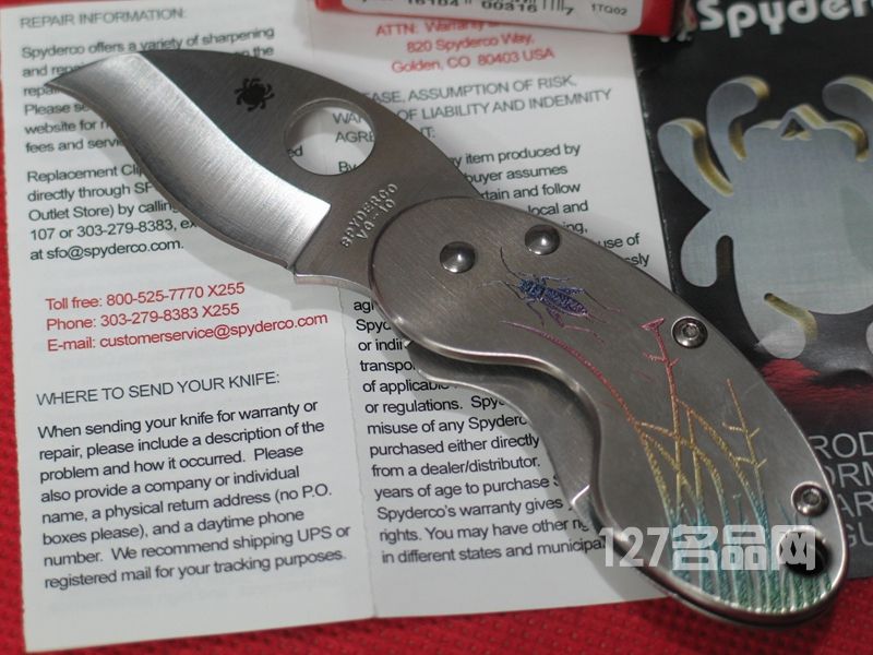 美国蜘蛛SPYDERCO C29PT小蟋蟀掌中折刀  127名刀网