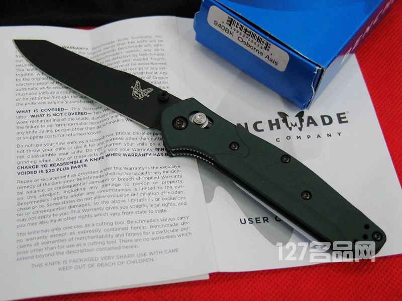 美国蝴蝶BENCHMADE 940BK奥斯本设计经典折刀