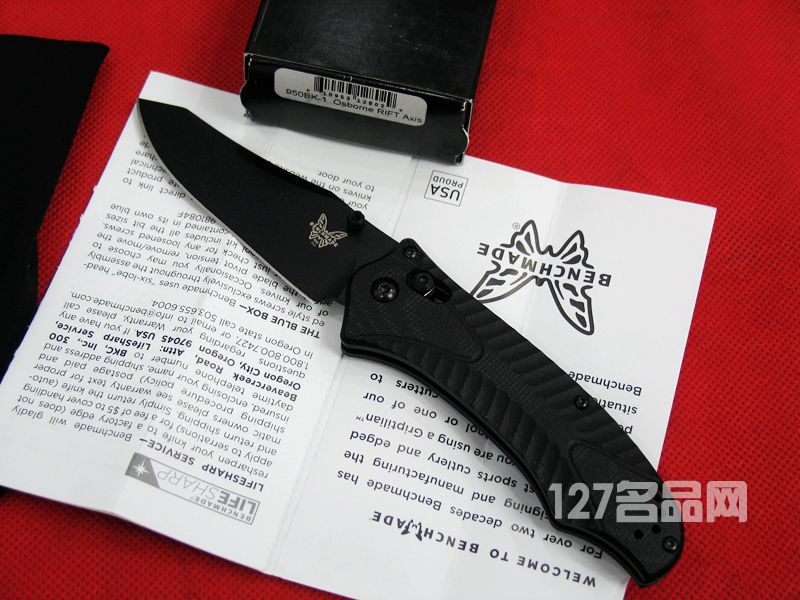 美国蝴蝶BENCHMADE 950BK-1黑色全刃战术折刀