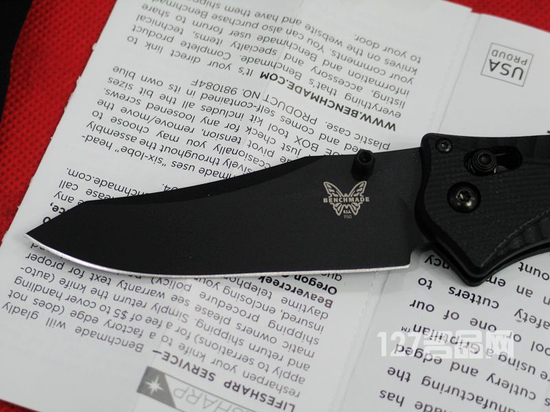 美国蝴蝶BENCHMADE 950BK-1黑色全刃战术折刀