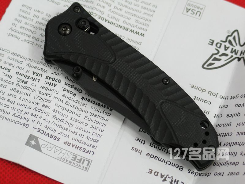 美国蝴蝶BENCHMADE 950BK-1黑色全刃战术折刀