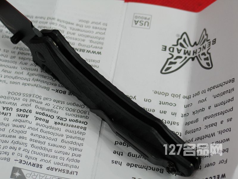 美国蝴蝶BENCHMADE 950BK-1黑色全刃战术折刀