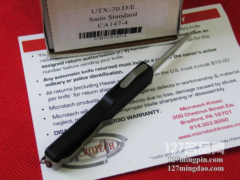 美国微技术MICROTECH CA147-4 UTX-70缎面双锋全刃直跳