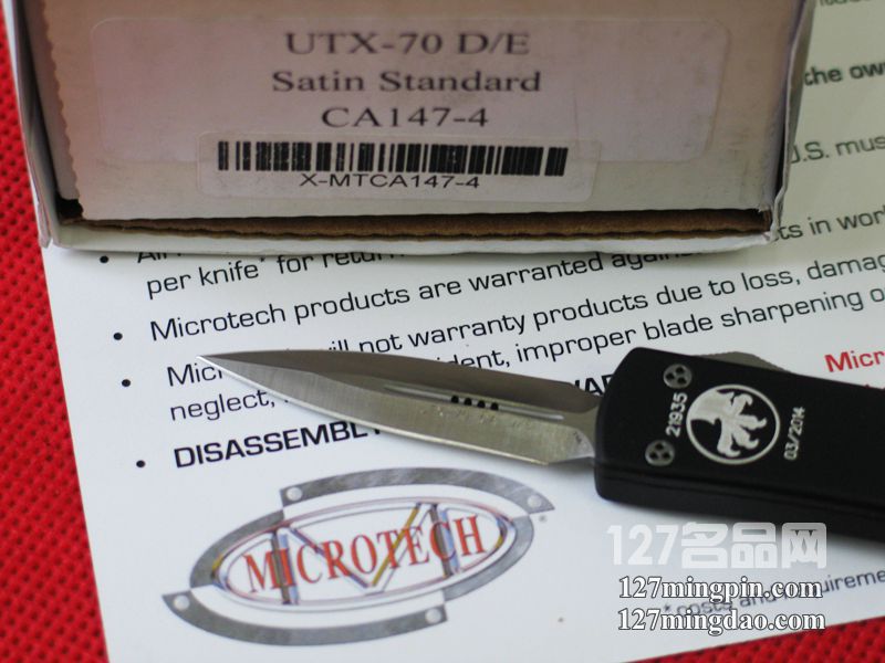 美国微技术MICROTECH CA147-4 UTX-70缎面双锋全刃直跳
