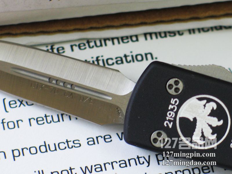 美国微技术MICROTECH CA147-4 UTX-70缎面双锋全刃直跳