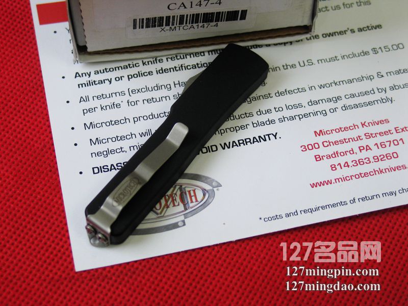 美国微技术MICROTECH CA147-4 UTX-70缎面双锋全刃直跳