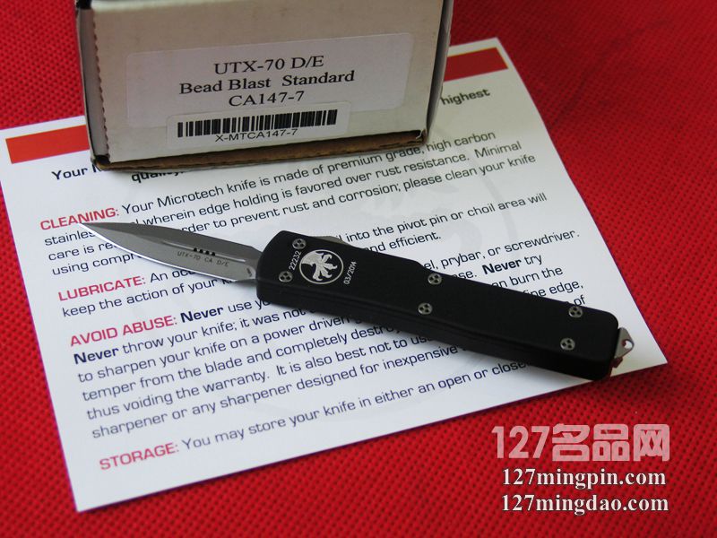 美国微技术MICROTECH CA147-7 UTX-70喷砂面双锋全刃直跳