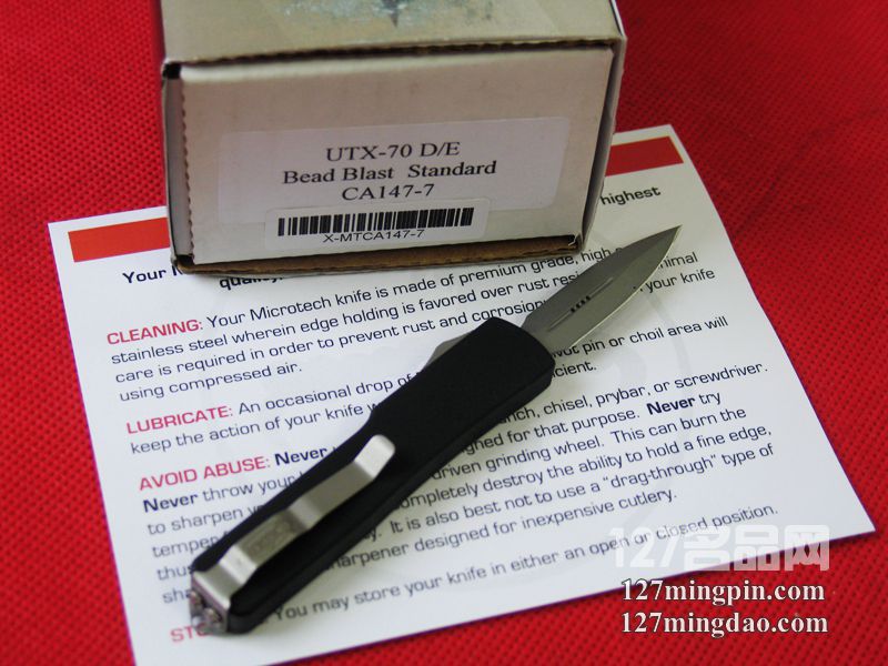 美国微技术MICROTECH CA147-7 UTX-70喷砂面双锋全刃直跳