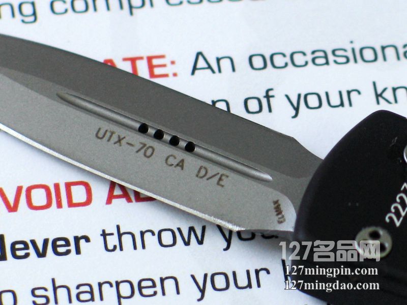 美国微技术MICROTECH CA147-7 UTX-70喷砂面双锋全刃直跳