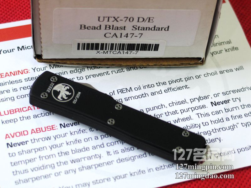 美国微技术MICROTECH CA147-7 UTX-70喷砂面双锋全刃直跳