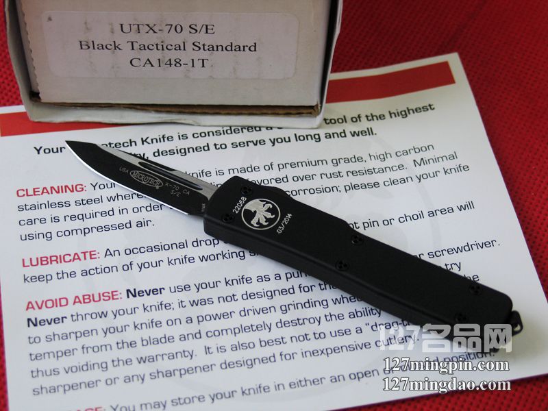 美国微技术MICROTECH CA148-1T UTX-70双色单锋全刃直跳