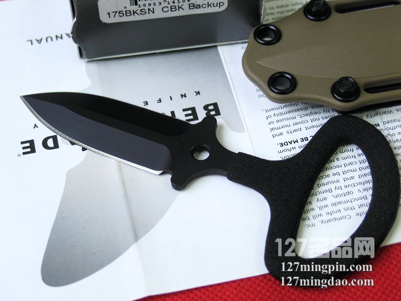 美国蝴蝶BENCHMADE 175BKSN 双刃沙色鞘手刺