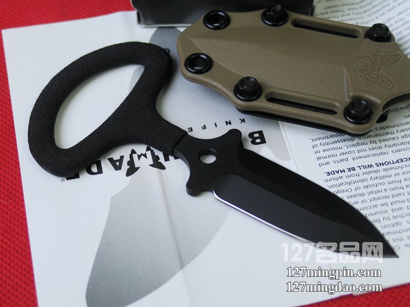 美国蝴蝶BENCHMADE 175BKSN 双刃沙色鞘手刺