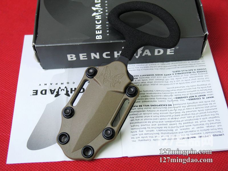 美国蝴蝶BENCHMADE 175BKSN 双刃沙色鞘手刺