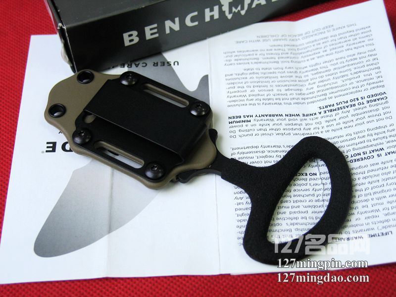 美国蝴蝶BENCHMADE 175BKSN 双刃沙色鞘手刺