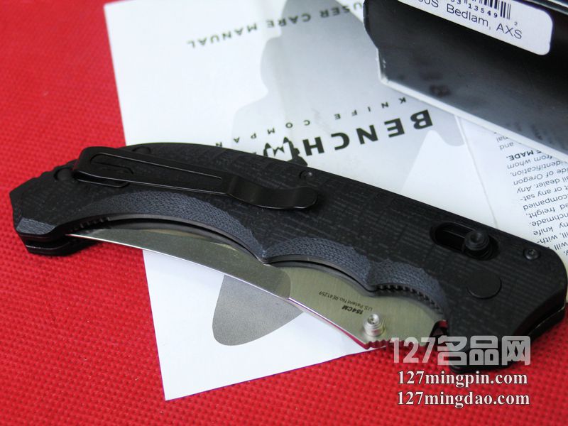 美国蝴蝶BENCHMADE 860S 疯狂格斗型弯刀银色半齿