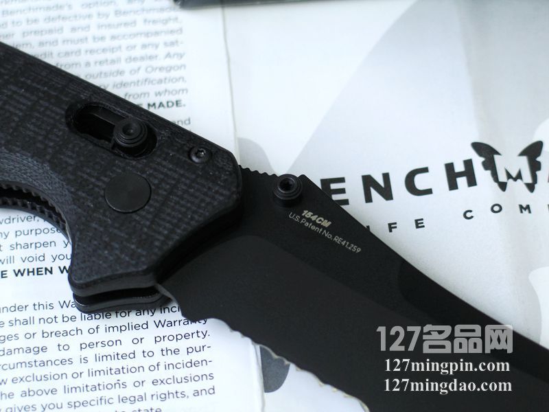 美国蝴蝶BENCHMADE 860SBK 疯狂格斗型弯刀黑色半齿