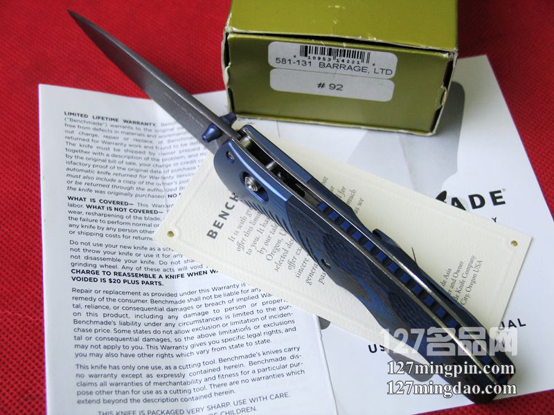 美国蝴蝶BENCHMADE 581-131限量版大马士革钢折刀