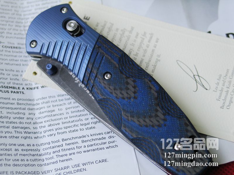 美国蝴蝶BENCHMADE 581-131限量版大马士革钢折刀