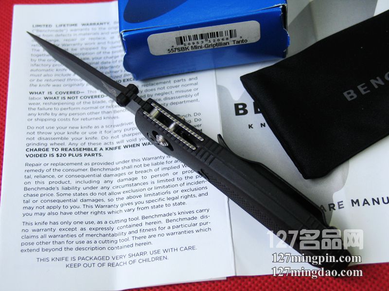 美国蝴蝶BENCHMADE 557SBK迷你支配者 防滑柄半齿战术折刀