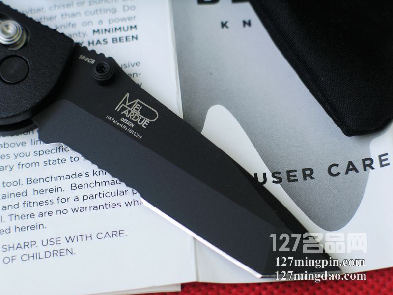 美国蝴蝶BENCHMADE 557SBK迷你支配者 防滑柄半齿战术折刀